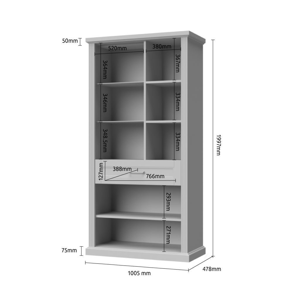 Vitrina TARA-V3K1F dimenzije