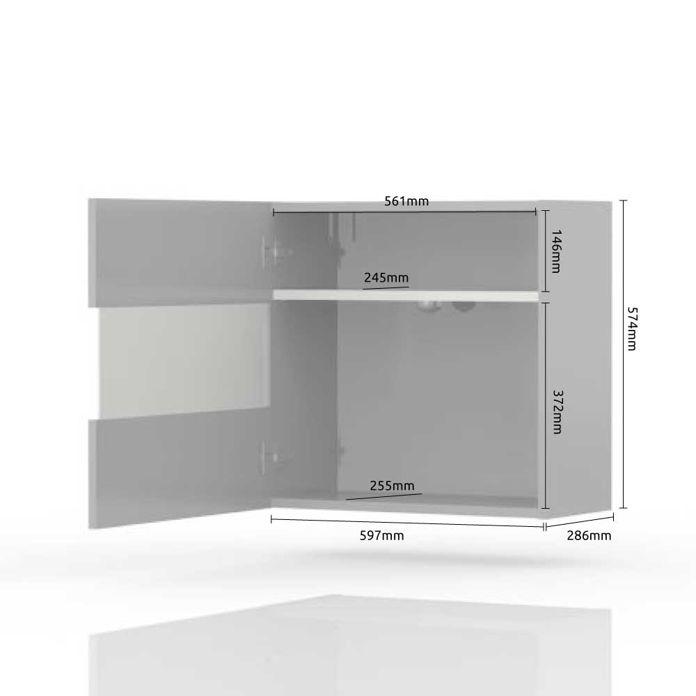 Viseča komoda PIANO VK60-1KS/PN dimenzije