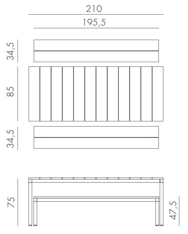 Vrtni set Rio alu dimenzije