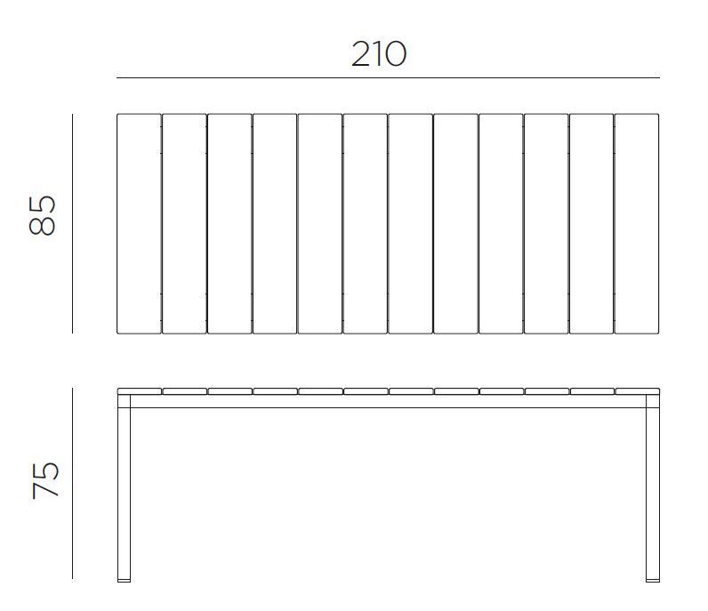 Vrtna miza RIO ALU 210 fix dimenzije