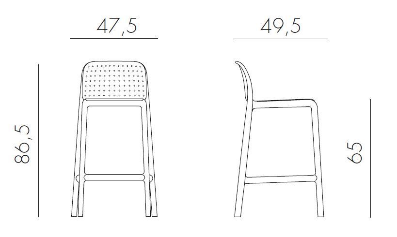 Vrtni barski stol Lido Mini dimenzije
