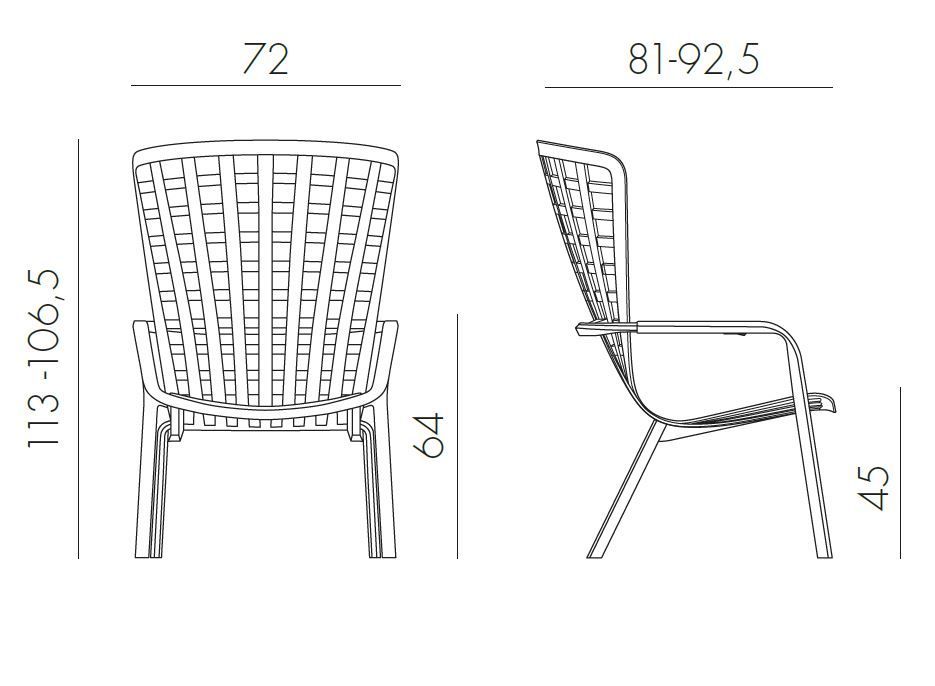Vrtni počivalnik FOLIO dimenzije