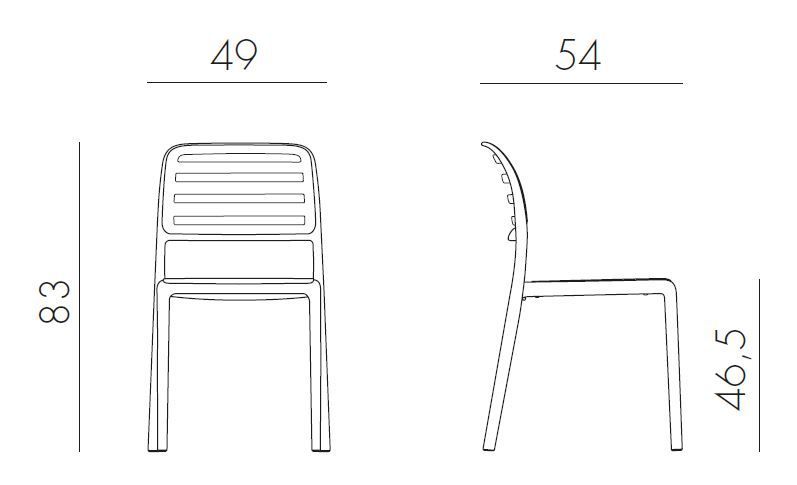 vrtni stol costa bistrot dimenzije
